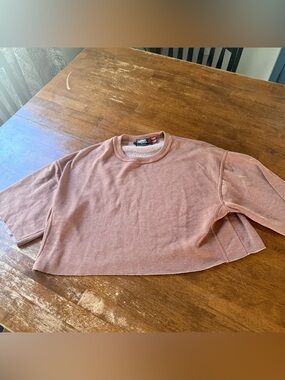 Retrofit Cropped Crewneck Top in Dusty Rose